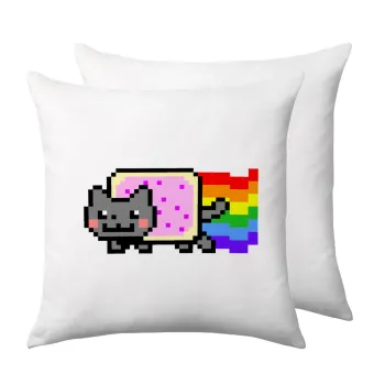 Nyan Pop-Tart Cat, Μαξιλάρι καναπέ 40x40cm περιέχεται το  γέμισμα