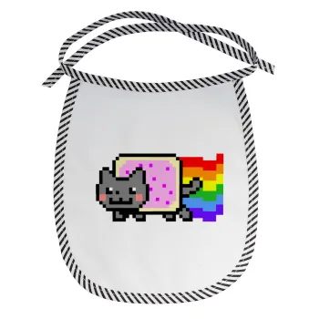 Nyan Pop-Tart Cat, Σαλιάρα μωρού αλέκιαστη με κορδόνι Μαύρη