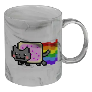 Nyan Pop-Tart Cat, Mug ceramic marble style, 330ml
