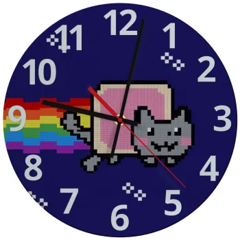 Nyan Pop-Tart Cat, Ρολόι τοίχου γυάλινο (30cm)