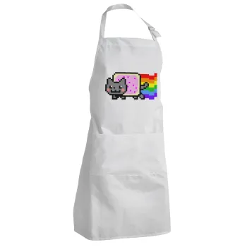 Nyan Pop-Tart Cat, Adult Chef Apron (with sliders and 2 pockets)