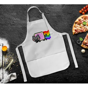 Nyan Pop-Tart Cat, Ποδιά Σεφ Ολόσωμη Παιδική (με ρυθμιστικά και 2 τσέπες)