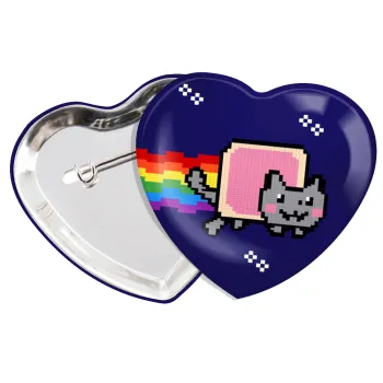 Nyan Pop-Tart Cat, Κονκάρδα παραμάνα καρδιά (57x52mm)