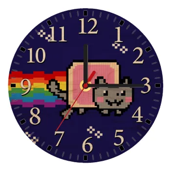 Nyan Pop-Tart Cat, Ρολόι τοίχου ξύλινο plywood (20cm)