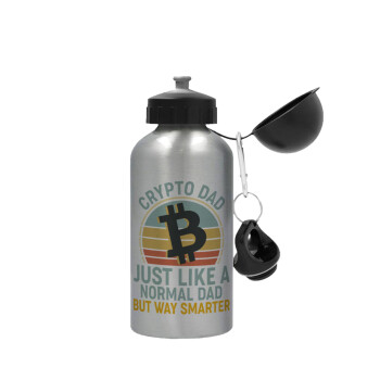 Crypto Dad, Metallic water jug, Silver, aluminum 500ml