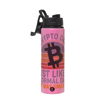 Crypto Dad, Μεταλλικό παγούρι νερού με καπάκι ασφαλείας, αλουμινίου 850ml