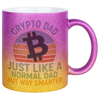 Crypto Dad, Κούπα Χρυσή/Ροζ Glitter, κεραμική, 330ml