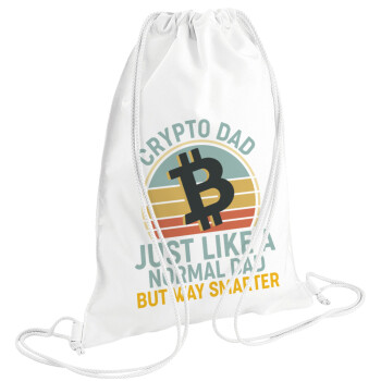 Crypto Dad, Τσάντα πλάτης πουγκί GYMBAG λευκή (28x40cm)