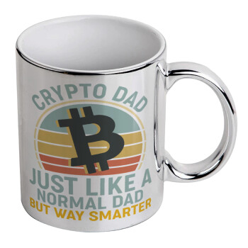 Crypto Dad, Κούπα κεραμική, ασημένια καθρέπτης, 330ml