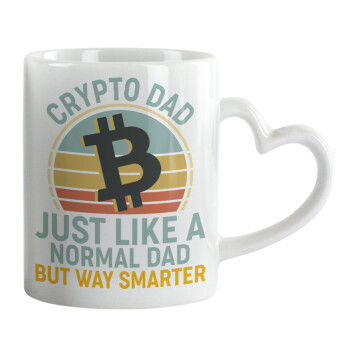 Crypto Dad, Mug heart handle, ceramic, 330ml