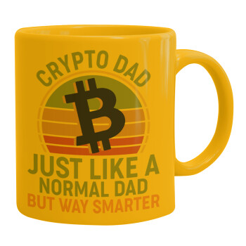 Crypto Dad, Ceramic coffee mug yellow, 330ml (1pcs)