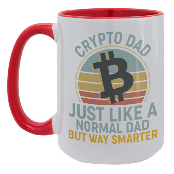 Crypto Dad, Κούπα Mega 15oz, κεραμική Κόκκινη, 450ml