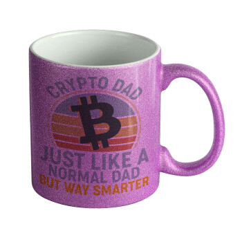 Crypto Dad, Κούπα Μωβ Glitter που γυαλίζει, κεραμική, 330ml