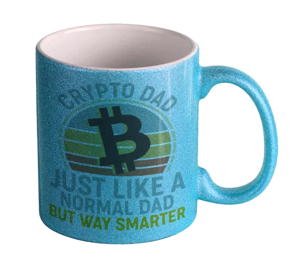 Crypto Dad — Κούπα Σιέλ Glitter που γυαλίζει, κεραμική, 330ml