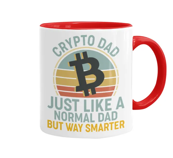 Crypto Dad — Κούπα χρωματιστή κόκκινη, κεραμική, 330ml