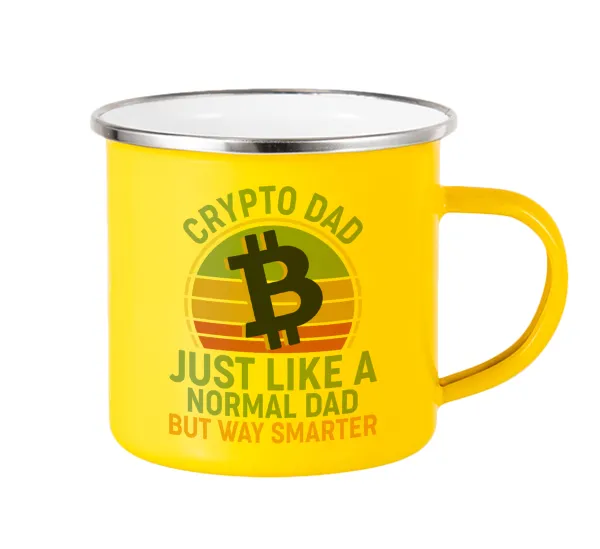 Crypto Dad — Yellow Enamel Metallic Cup 360ml