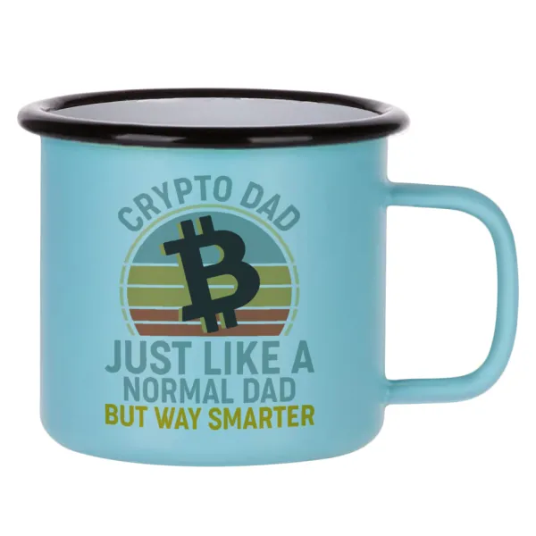 Crypto Dad — Κούπα Μεταλλική εμαγιέ ΜΑΤ σιέλ 360ml