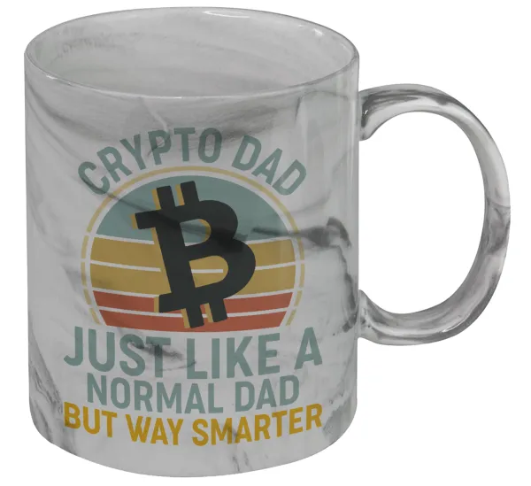 Crypto Dad — Κούπα κεραμική, marble style (μάρμαρο), 330ml