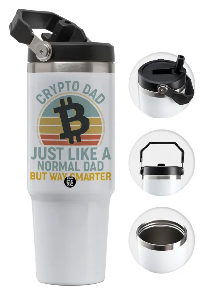 Crypto Dad — Θερμός Ανοξείδωτο 30oz με χερούλι