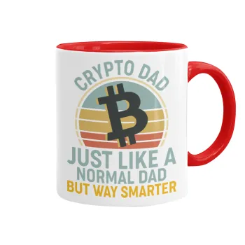 Crypto Dad, Mug colored red, ceramic, 330ml