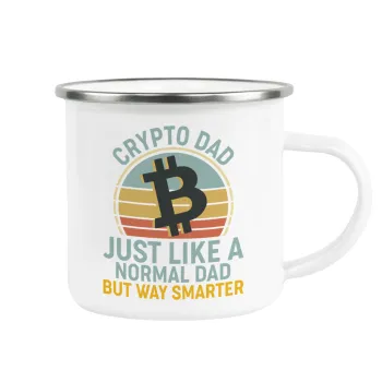 Crypto Dad, Metallic enamel cup white 360ml
