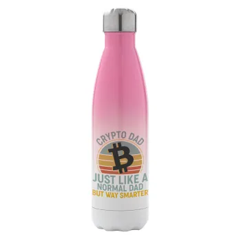 Crypto Dad, Metal mug thermos Pink/White (Stainless steel), double wall, 500ml