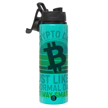 Crypto Dad, Μεταλλικό παγούρι νερού με καπάκι ασφαλείας, αλουμινίου 850ml