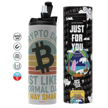 Crypto Dad, Tumbler stainless steel GREY 600ml