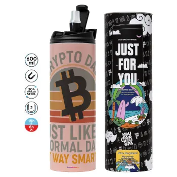 Crypto Dad, Tumbler stainless steel PINK 600ml