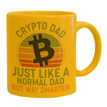 Crypto Dad, Ceramic coffee mug yellow, 330ml