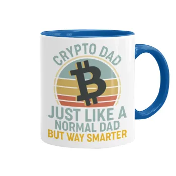 Crypto Dad, Mug colored blue, ceramic, 330ml
