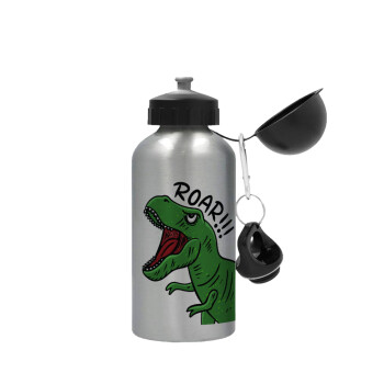 Dyno roar!!!, Metallic water jug, Silver, aluminum 500ml