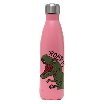 Dyno roar!!!, Metal mug thermos Pink Mat (Stainless steel), double wall, 500ml