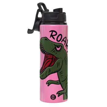 Dyno roar!!!, Metallic water bottle with safety lid, 850ml aluminum