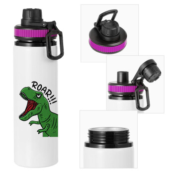 Dyno roar!!!, Metallic water bottle with safety lid, 850ml aluminum