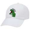 Dyno roar!!!, Καπέλο ενηλίκων Jockey Λευκό (snapback, 5-φύλλο, unisex)