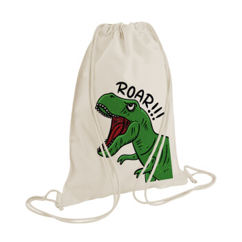 Dyno roar!!!, Τσάντα πλάτης πουγκί GYMBAG natural (28x40cm)