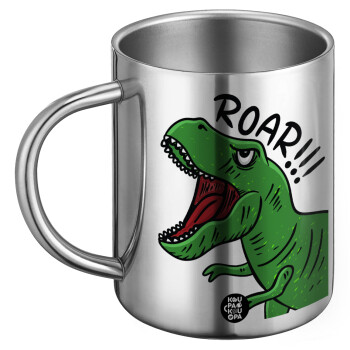 Dyno roar!!!, Ανοξείδωτη Μεταλλική Κούπα 450ml - Διπλού Τοιχώματος