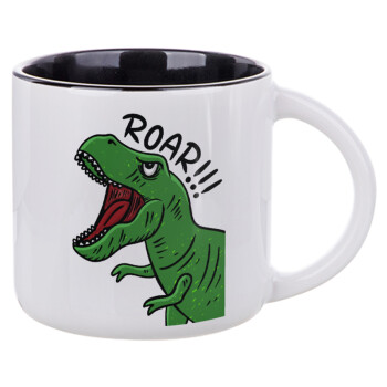 Dyno roar!!!, Κούπα κεραμική 400ml Λευκή/Μαύρη