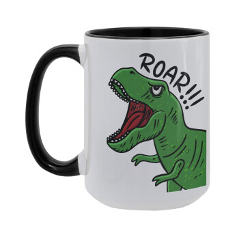 Dyno roar!!!, Κούπα Mega 15oz, κεραμική Μαύρη, 450ml