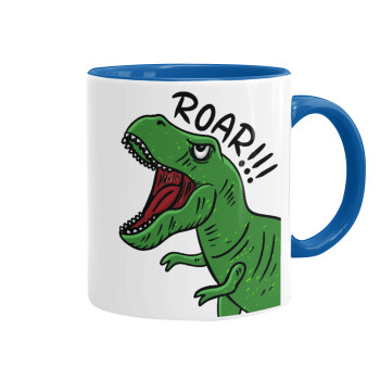 Dyno roar!!!, Mug colored blue, ceramic, 330ml