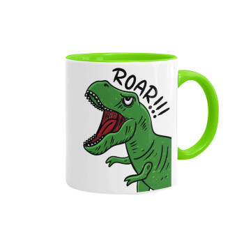 Dyno roar!!!, Mug colored light green, ceramic, 330ml
