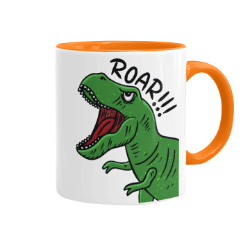 Dyno roar!!!, Mug colored orange, ceramic, 330ml
