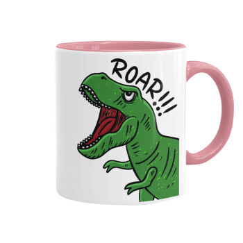 Dyno roar!!!, Mug colored pink, ceramic, 330ml