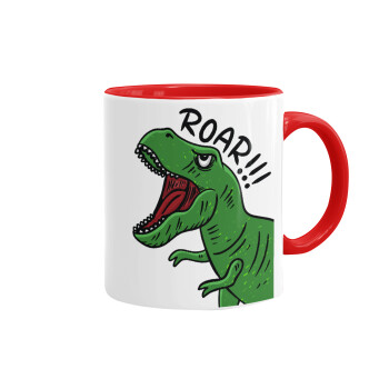Dyno roar!!!, Mug colored red, ceramic, 330ml
