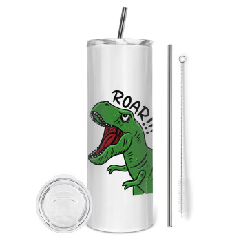Dyno roar!!!, Eco friendly stainless steel tumbler 600ml, with metal straw & cleaning brush
