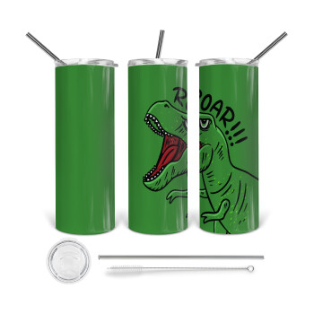 Dyno roar!!!, 360 Eco friendly stainless steel tumbler 600ml, with metal straw & cleaning brush