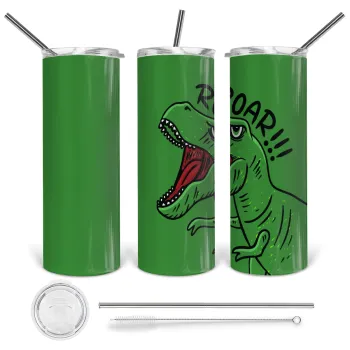 Dyno roar!!!, Tumbler stainless steel 600ml, with metal straw & cleaning brush