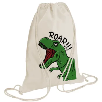 Dyno roar!!!, Τσάντα πλάτης πουγκί GYMBAG natural (28x40cm)