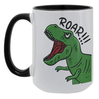 Dyno roar!!!, Κούπα Mega 15oz, κεραμική Μαύρη, 450ml